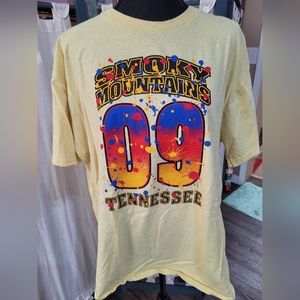 (4092)Smoky Mountain Tennessee, 09, T Shirt,XL, yellow,
